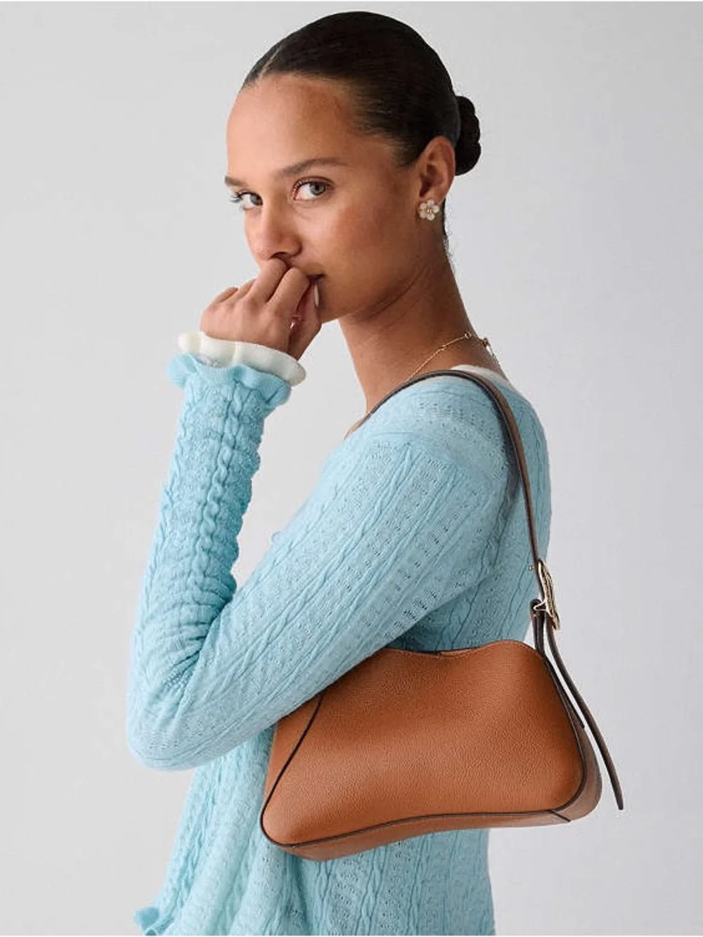 NWT KATE SPADE 454 Sculpted Brown Leather Shoulder‎ Bag